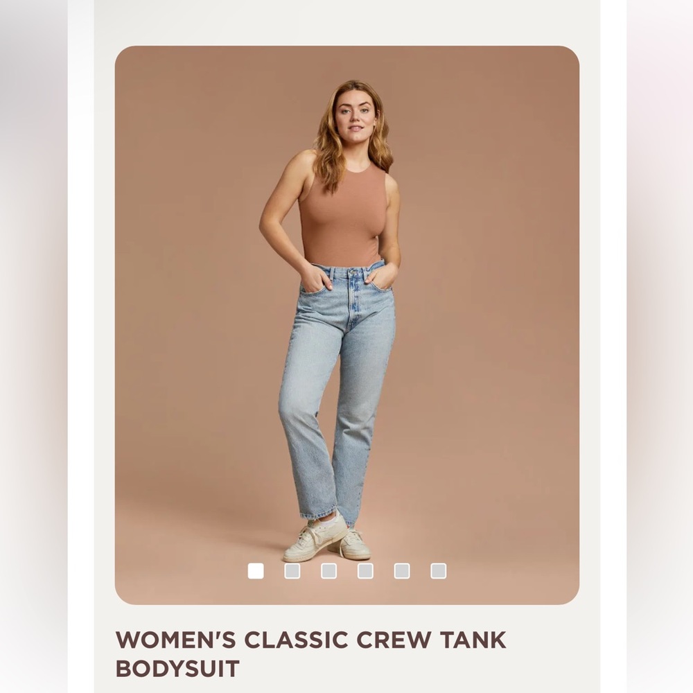 NEW Nuuds Classic Crew Tank Bodysuit - Clay